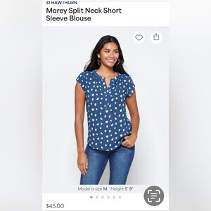 41 Hawthorn Morey Split Neck Blouse. Size Medium